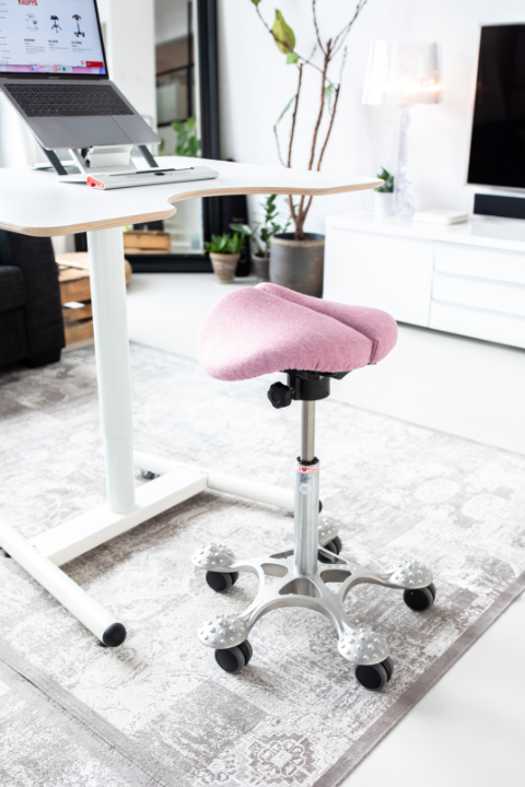 Salli Sattelstuhl Work Desk und Swingfit